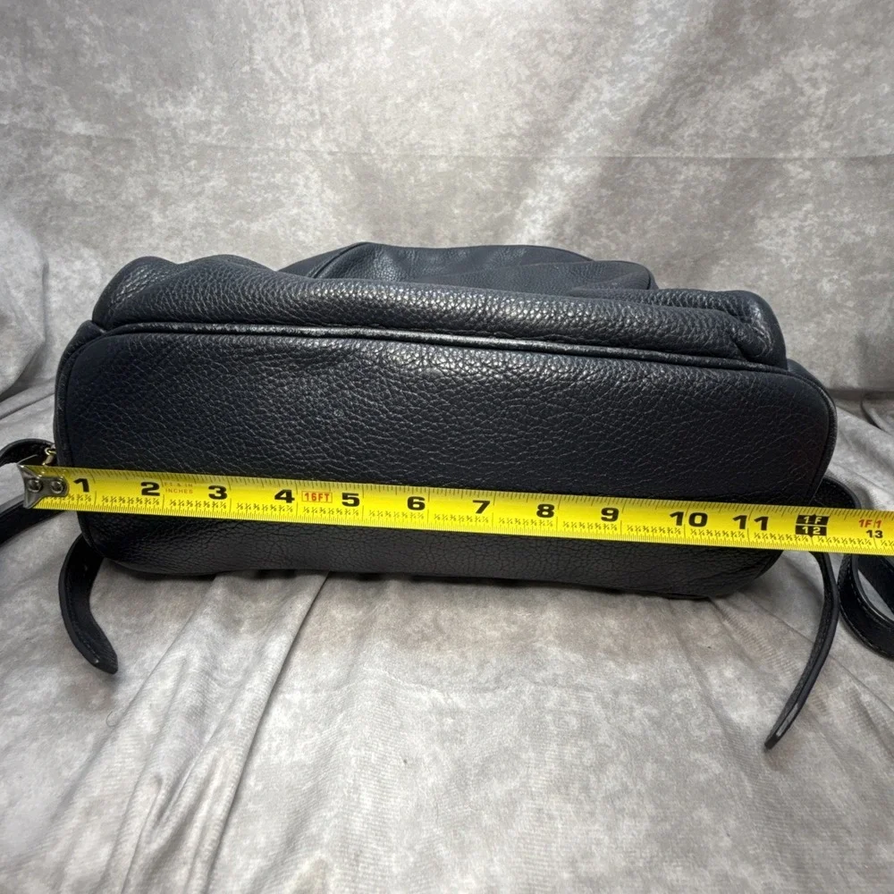 Michael Kors Zip Backpack Large Pebble Leather Navy Blue 14